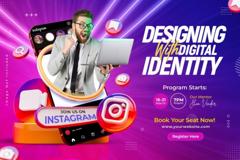Instagram Social Media Marketing Banner for Business Promotion Design Template